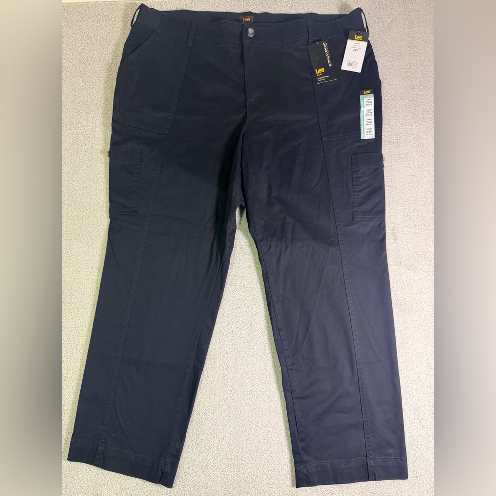 Lee Plus Utility Pants Women’s 24W Unionall Black Straight Ultra Lux Comfort NEW
